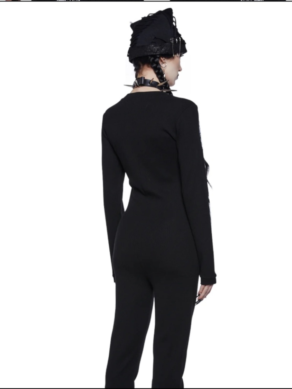 New with Tags Dolls Kill Lazy Bones Thermal Onesie Jumpsuit - Picture 2 of 4